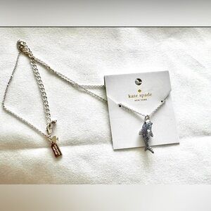 New Kate Spade California Dreaming Pave Shark Mini Pendant Necklace.